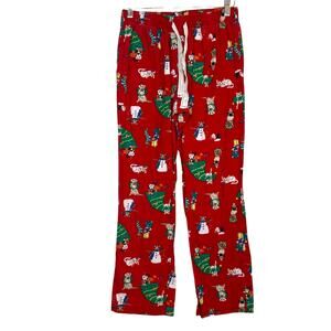 Old Navy Red Flannel Christmas theme PJ pants with dogs & cats Size XS